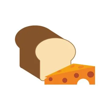 Bread and cheese icon Illustrazione stock