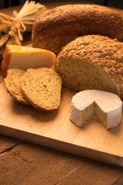 Bread and cheese Stock Photos
