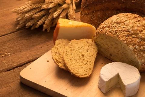 Bread and cheese Stock Photos