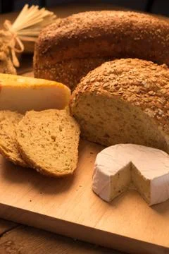 Bread and cheese Stock Photos