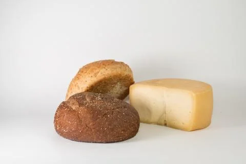 Bread and Cheese Wheel Studio Image 写真素材