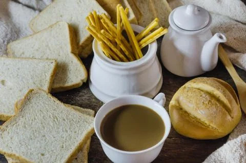 Bread and coffee Stock-Fotos