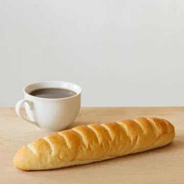 Bread and coffee Stock Photos