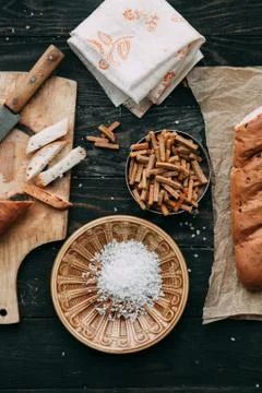 Bread and crackers Foto stock