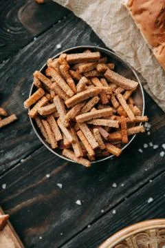 Bread and crackers Stock Photos