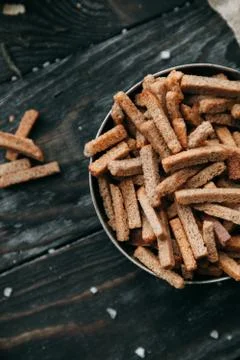 Bread and crackers Stock Photos
