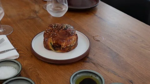 Bread and dips Stock Footage 116033066