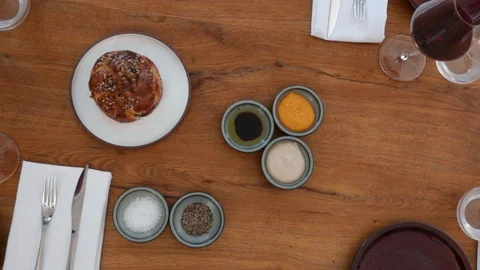 Bread and dips Stock Footage 116033096