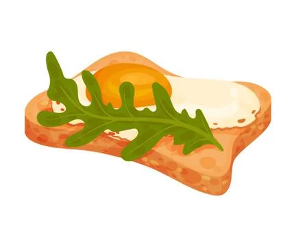 Bread and Egg. Vector illustration on a white background. Illustrazione stock