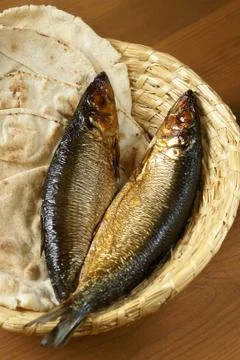 Bread and fish Stock Photos