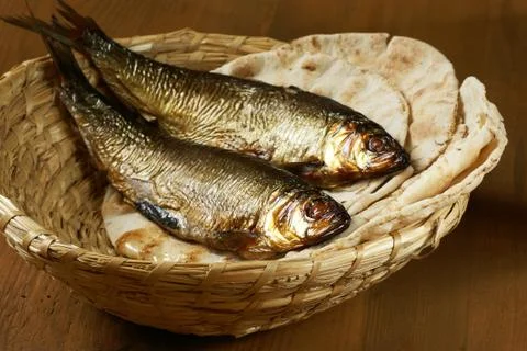 Bread and fish Stock Photos