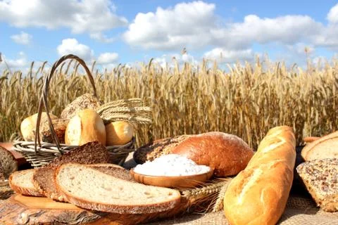 Bread and grain Stock Photos