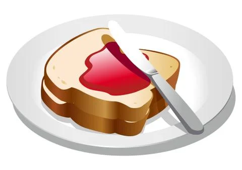 Bread and jam Stock Illustration
