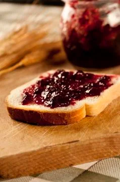 Bread and jam Stock Photos