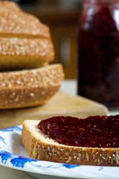 Bread and jam Stock Photos