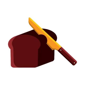 Bread And Knife Stock Illustration