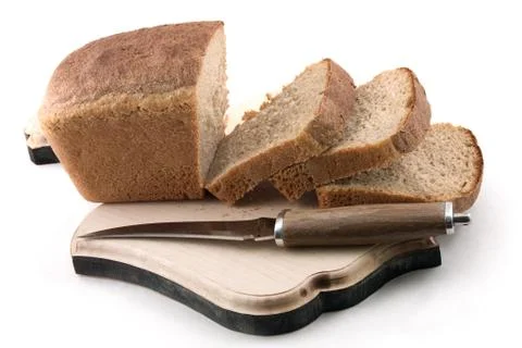 Bread and knife 스톡 사진