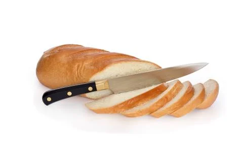 Bread and knife Stock Photos