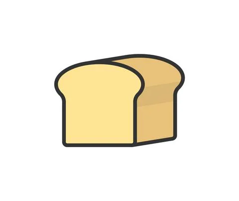 Bread and loaf flat design vector illustration Stockillustratie