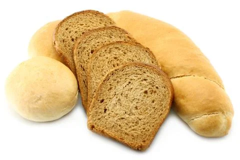 Bread and loafs close-up Stock Photos