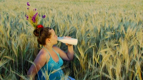 Bread And Milk Stock Footage 52755646