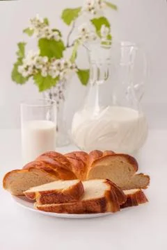 Bread and milk Stock Photos