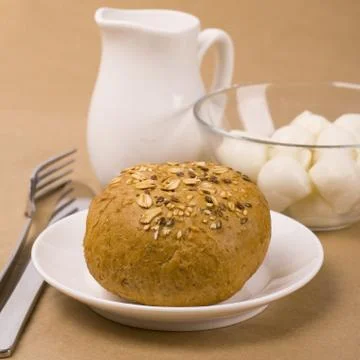 Bread and mozzarella Foto stock