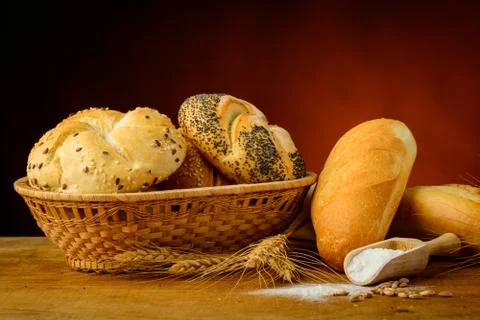 Bread and pastries Stock Photos