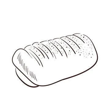 Bread and pastry donut, long loaf and fruit pie. sweet bun or croissant, bagels Stock Illustration