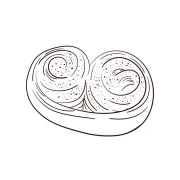Bread and pastry donut, long loaf and fruit pie. sweet bun or croissant, bagels Stock Illustration