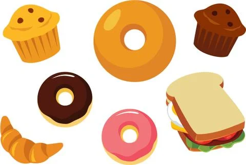 Bread and Pastry Illustration Stockillustratie