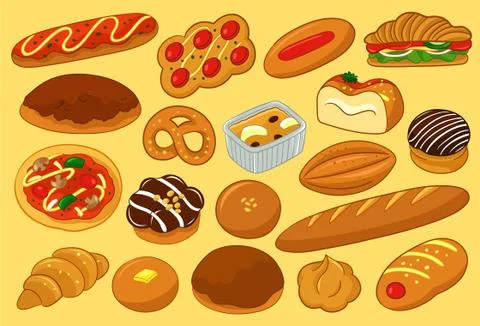 Bread and Pastry Vector Illustration Stock Illustration