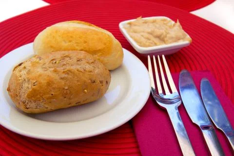 Bread and pate Stock Photos
