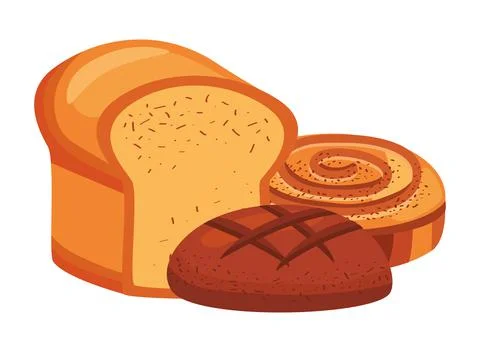 Bread and roll Stock Illustration