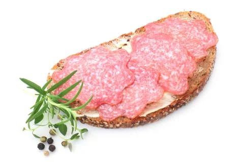 Bread And Salami Foto stock