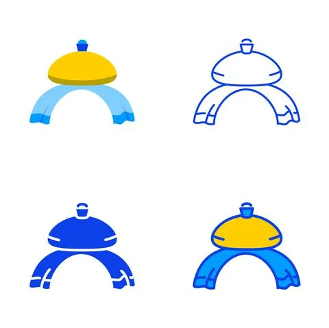 Bread and salt icon set Stock Illustration