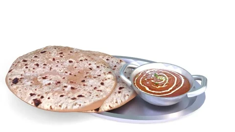 Bread and spice paneer in tray Stock Footage 310798098