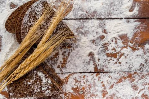 Bread and Spikelets Stock Photos