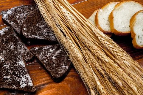 Bread and Spikelets Stock Photos