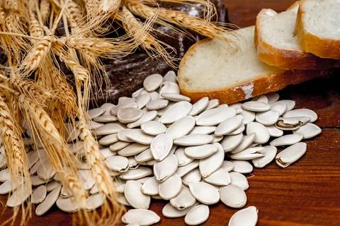 Bread and Spikelets Stock Photos