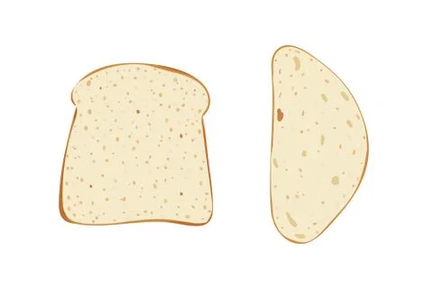 Bread and toast slices. Illustrazione stock