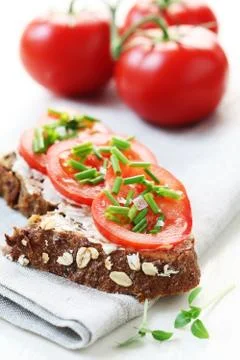 Bread And Tomato Stock Photos