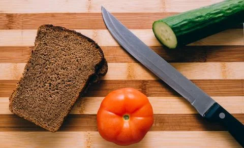 Bread And Vegetables Stock Photos