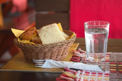 Bread and water Stock Photos