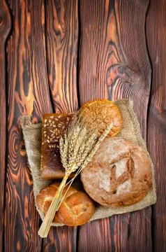 Bread and wheat Stock Photos