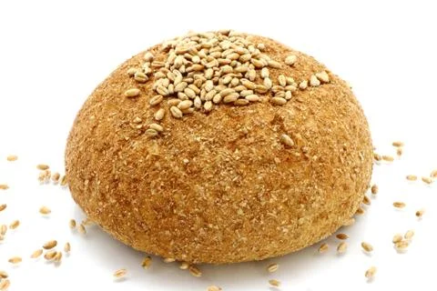 Bread and wheat seeds Stock Photos