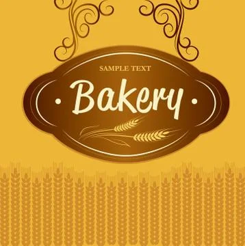 Bread and wheat sign - vector illustration Stock Illustration
