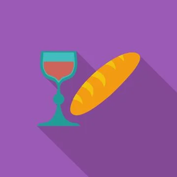 Bread and wine single icon Stock Illustration