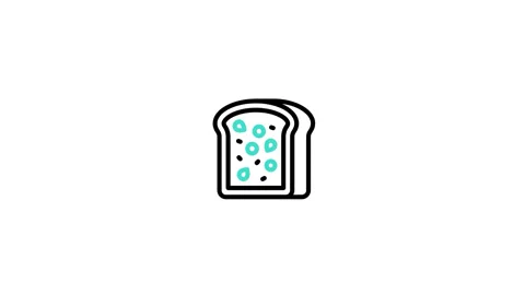 Bread Animated Icon Video stock 320340708