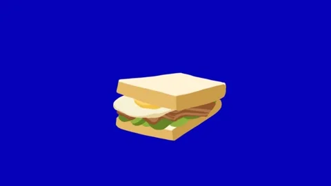 Bread Animation on Blue Screen Background Видео 345096502